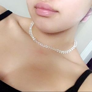 Simple, clear beaded necklace